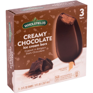 Chocolate ice cream covered with real Belgian chocolate ice cream bar novelty