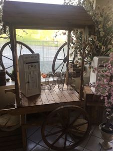 Our Rustic wood candy cart