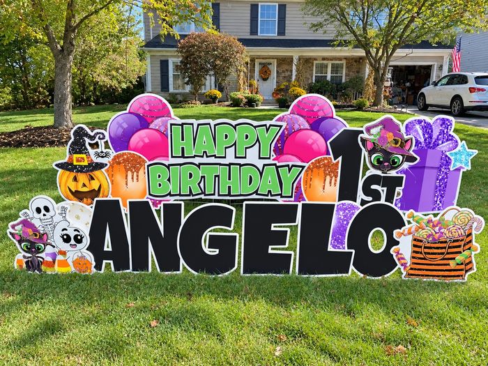 Birthday lawn sign in Freehold, NJ