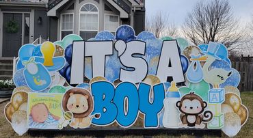It's a boy yard sign kansas city yard props