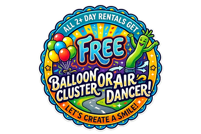 free balloon cluster of air dancer rental with two or more days