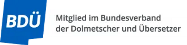 German Translators Association Logo Mitglied im Bundesverband der Dolmetscher und Übersetzer