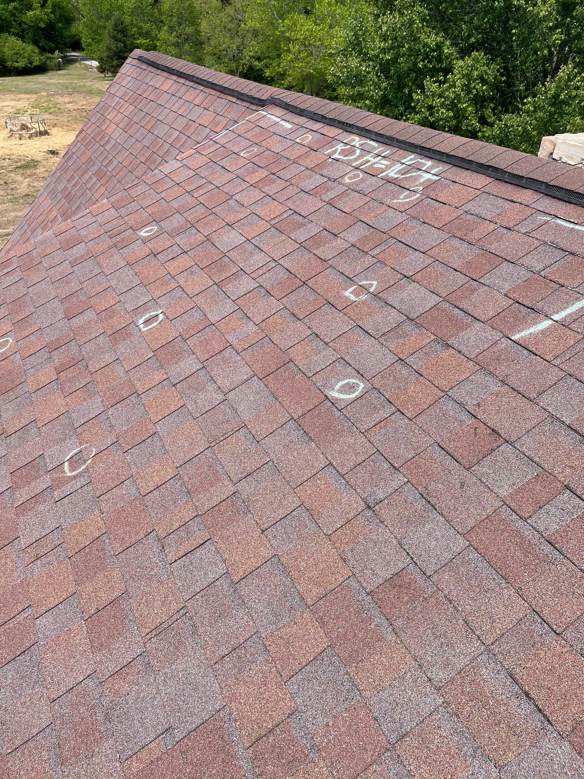 Test square performed. A test square is 10ft by 10ft performed on multiple slopes of your roof. This