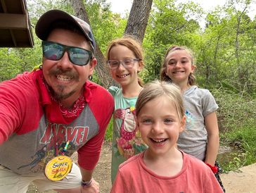 happy campers about to hike