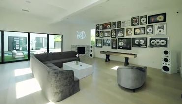 Gold and platinum records award library display