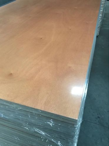 Sheets of varnished plywood