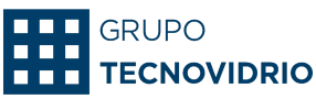 Logo of Grupo Tecnovidrio with a grid symbol and blue text.