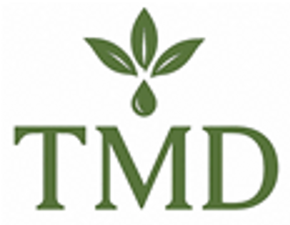 TMD logo with green leaves and drop.