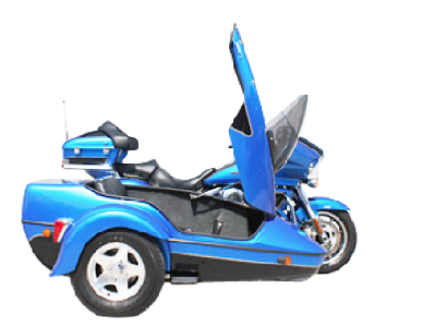 Hannigan Classic-Twin Sidecar kit sold by Pair-a-Dice Trikes