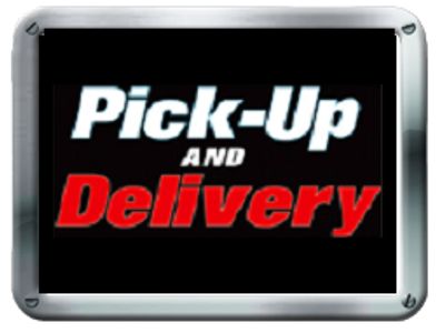 Sign advising clients Pair-a-Dice Trikes offers pickup and delivery services