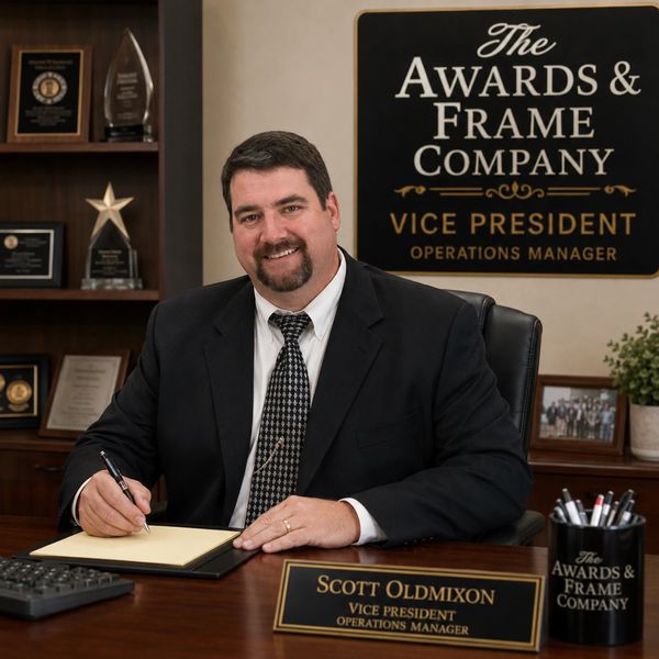 Vice President Scott Oldmixon at his desk.