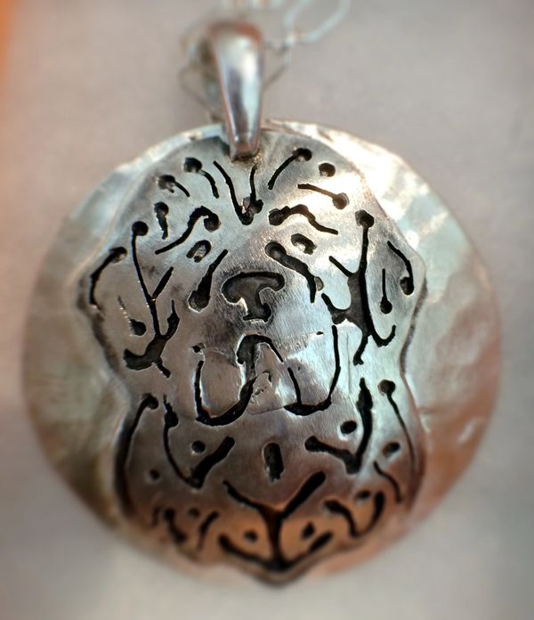 Bernese mountain dog pendant in memory of her sweet boy.