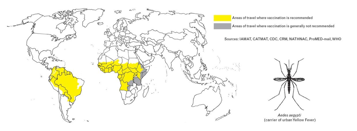 Risk exist in endemic areas in Africa and South America. 