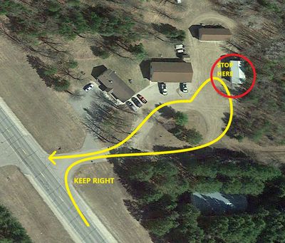 Map of how to find the storage building on DNR property