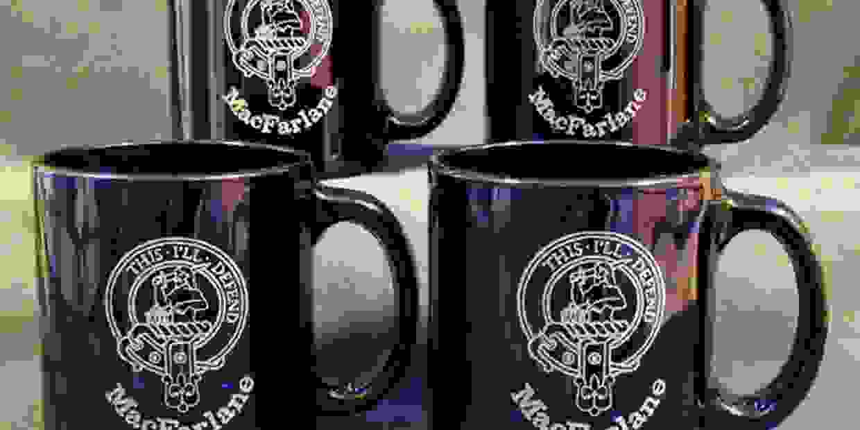 Coffe mugs with laser engraved Coat of Arms