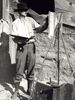 Dixon painting in Tehachapie, Ca. 1930 Photographer unknown.