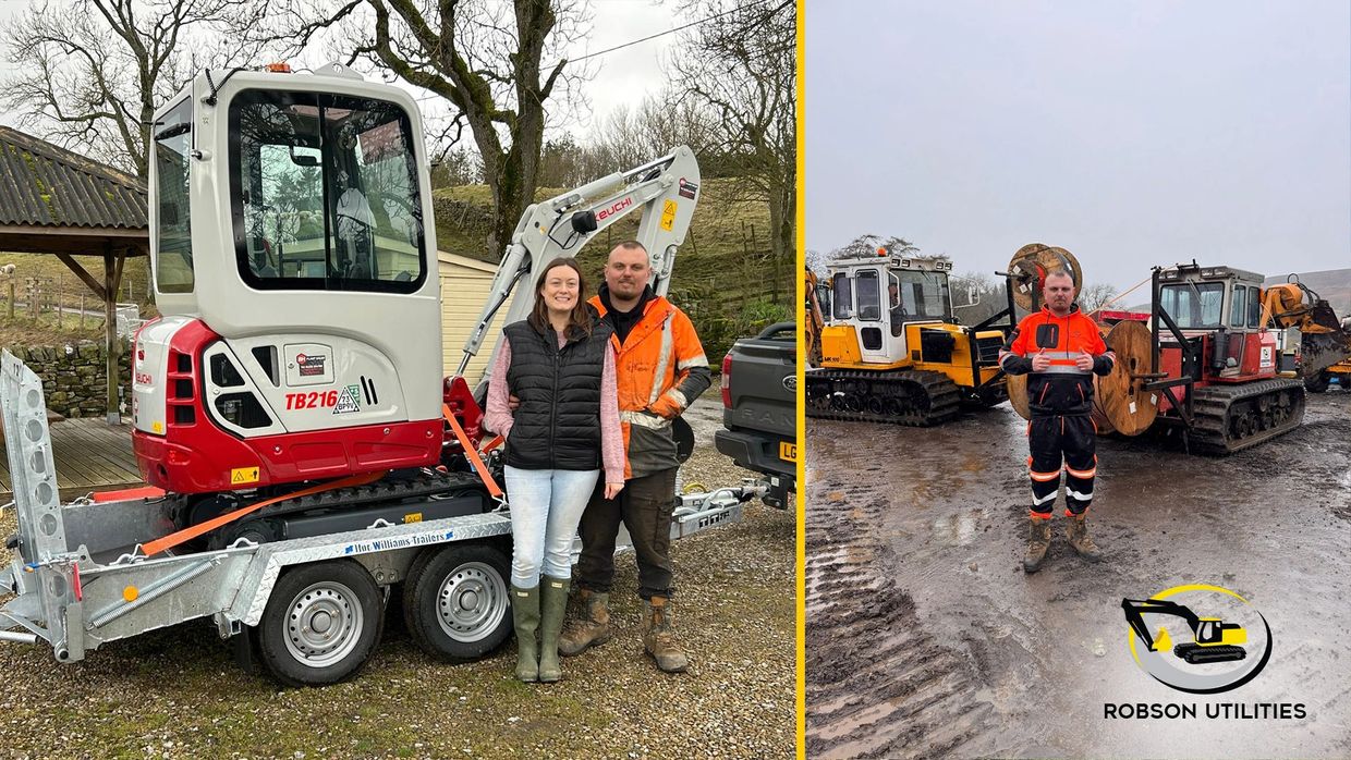 Rob and Emma Robson from Robson Utilities with their Trenchless Technology Machinery