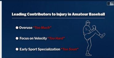 Injury causes in amateur baseball: Overuse, velocity focus, early specialization.