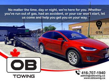 Flatbed tow truck near Richmond Hill Richmond hill towing service Gas delivery lockout tire change 