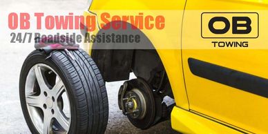 Tire service tire change tire repair roadside assistance towing tow truck flatbed stouffville towing