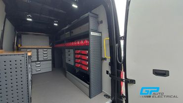 modul-system racking with legend fleet wall and door lining