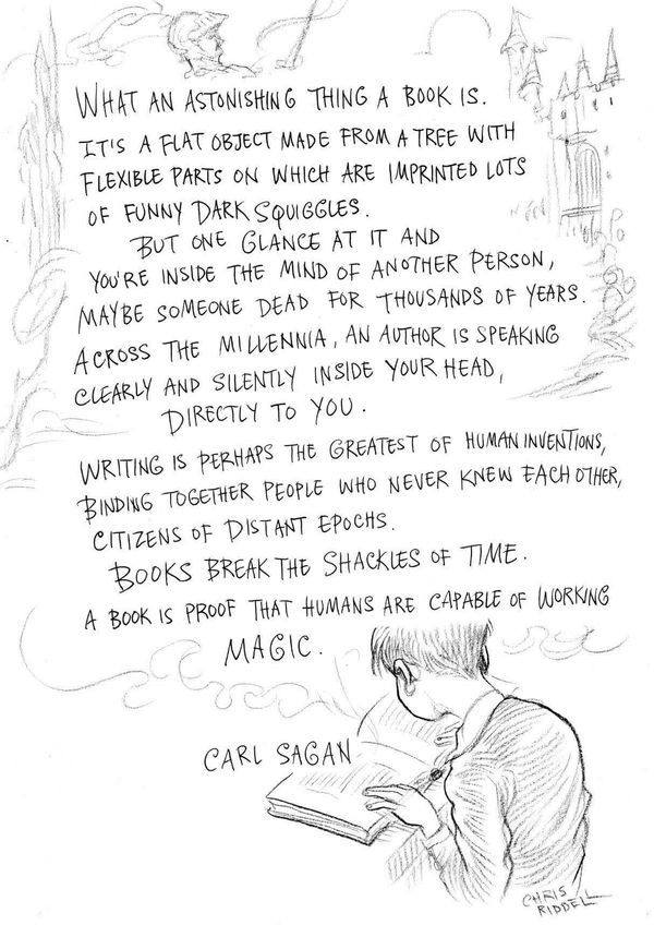 Carl Sagan quote about books