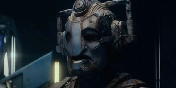 A close up of a robot with a helmet on from TV show Doctor Who