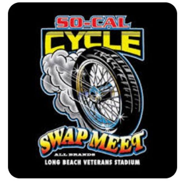 Logo for the So-Cal Cycle Swap Meet at Long Beach Veterans Stadium.