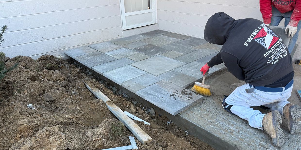 installing a stone patio