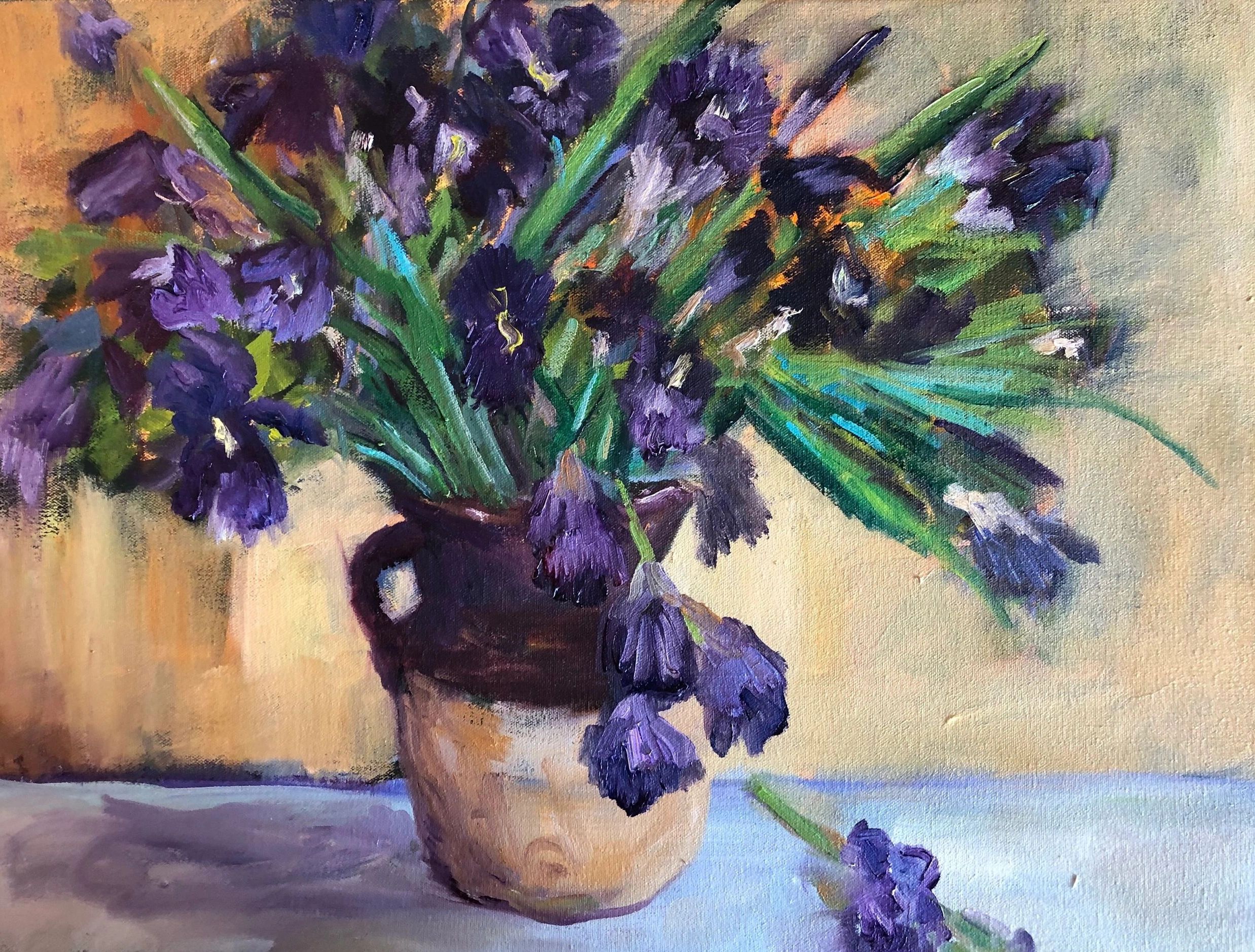 irises in water pitcher
18X24 OIL on Canvas