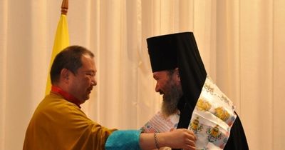 Telo Tulku Rinpoche and Archbishop Justinian in Russia