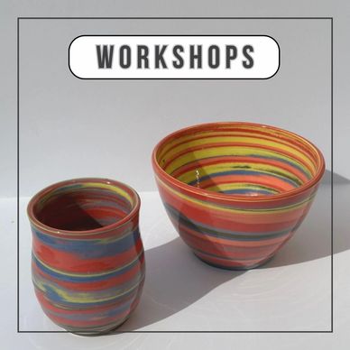 Workshops - image of our rainbow throwing workshop event