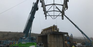 a crane relocating plant machinery