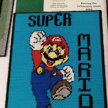 Hand sewed by my wife. Please allow 4 weeks for it to be made and delivered.