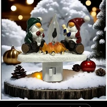 Christmas night light. Light flickers like a real fire. 