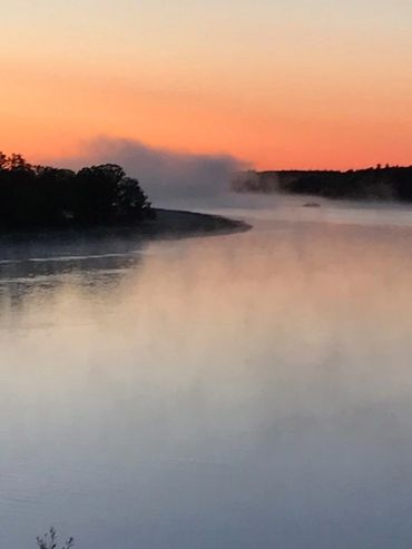 September 18th, 2020 the steam coming off the Rainy River