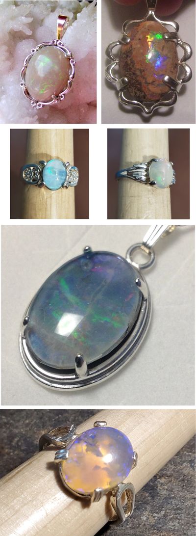 A variety of opals in jewelry made by
Beverly Jenkins
