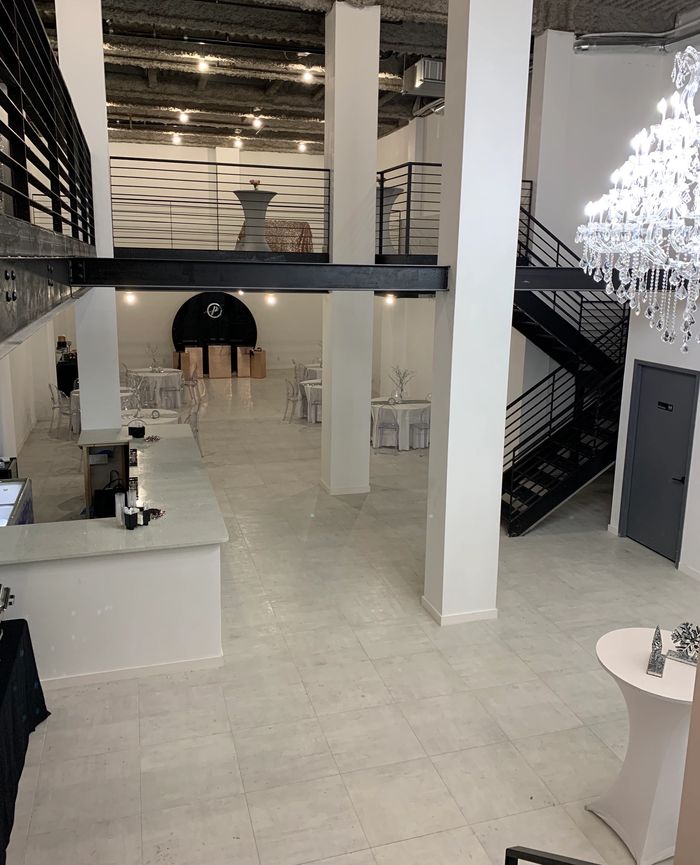 The interior of an event space in Brooklyn, NY