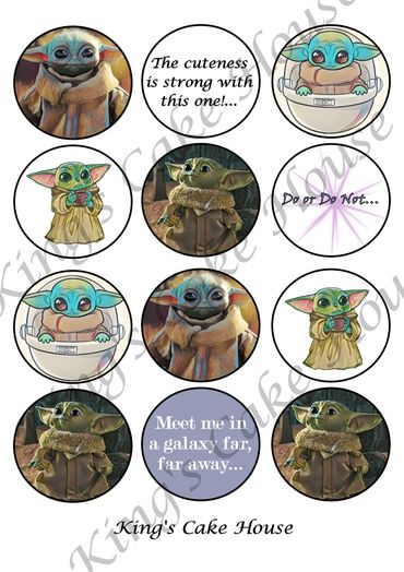 Star Wars baby Yoda cupcake topper set posted