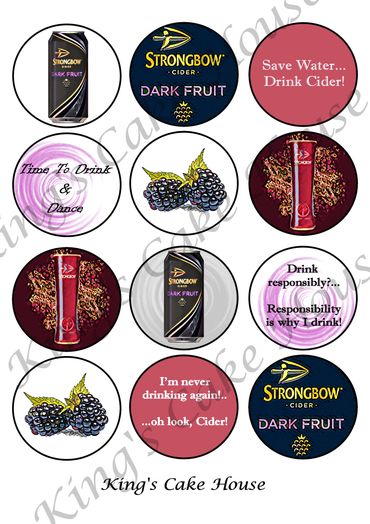 Fruit cider Strongbow cupcake toppers available for posting
