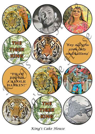 The Tiger King cupcake toppers Joe Exotic cake topper