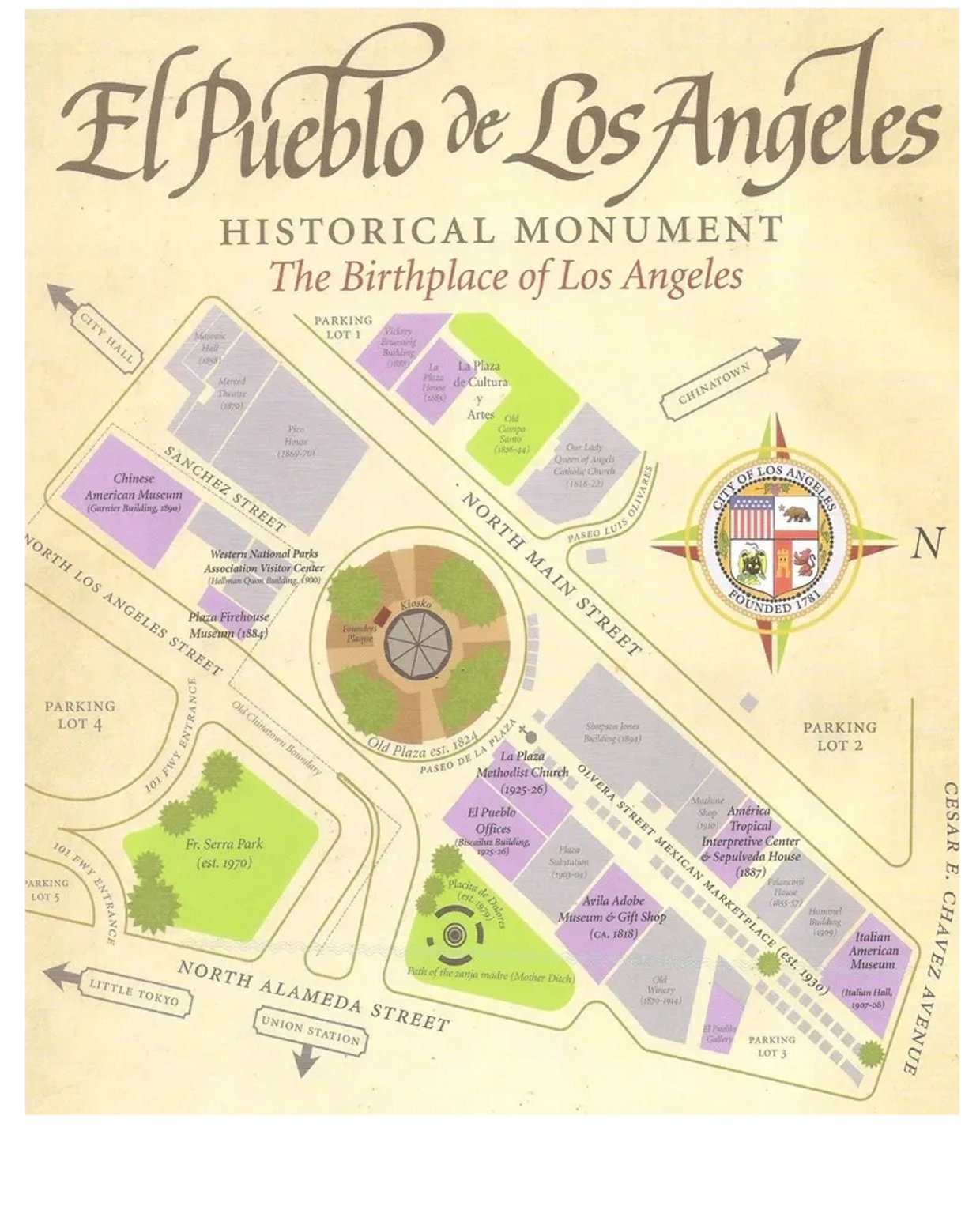 El Pueblo De Los Angeles Map