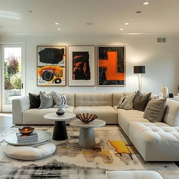 living room design set in white