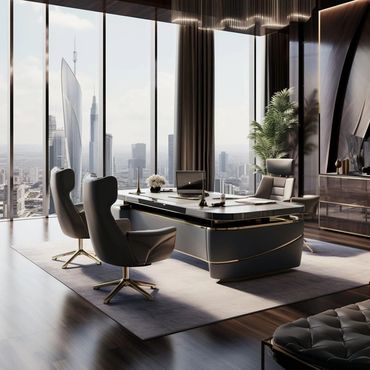 modern office in a high tower
