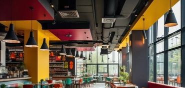 colorful themed restaurant design