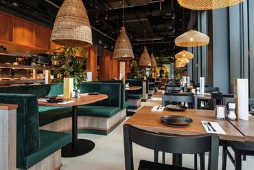 wood and nature restaurant interior design