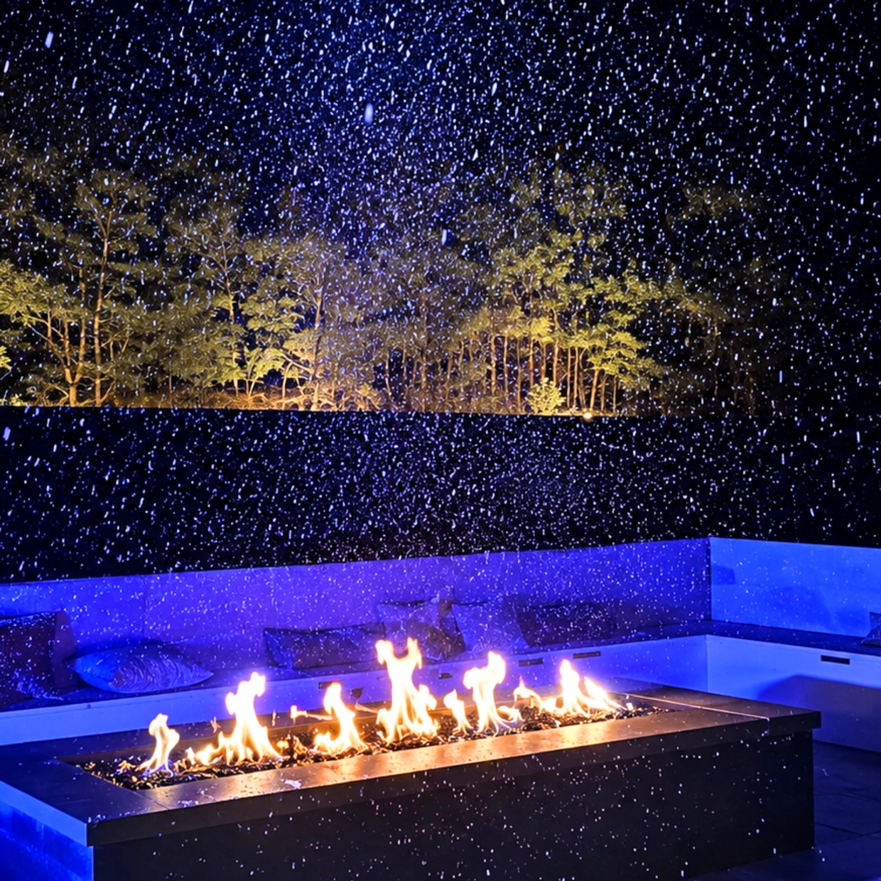 Luxury fake snow at a private party in Weddington, NC