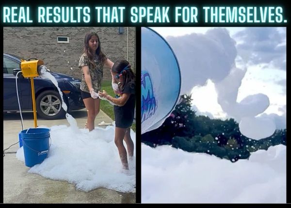 Not all foam parties are created equal. Side-by-side comparison of a small foam machine vs a profess