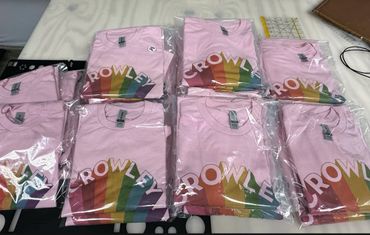 Custom T-shirts for a business attending a PRIDE parade.