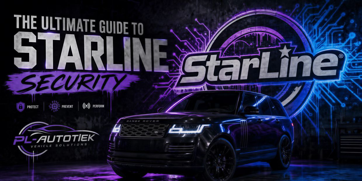 StarLine security guide banner with Range Rover & PL-Autotek logo.